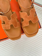 HM 25S JAM 30 HIGH-HEEL SANDAL IN TERRACOTTA ORANGE SUEDE