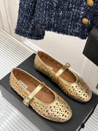 MARY JANE IN METALLIC GOLD CALFSKIN