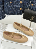 PRADA 25S SOFT PADDED BALLERINAS IN BEIGE NAPPA LEATHER