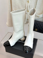 CC PEARL BOOTS IN WHITE CALFSKIN