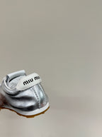 PLUME NAPPA SNEAKERS IN SILVER LAMBSKIN
