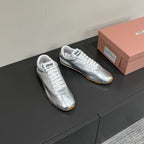 PLUME NAPPA SNEAKERS IN SILVER LAMBSKIN