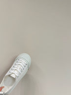 VULCAN PLATFORM SNEAKER IN WHITE CANVAS AND LAMBSKIN