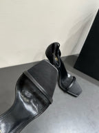 YSL HEELED SANDALS 25S 105 MM IN BLACK LAMBSKIN
