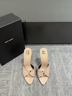 YSL HIGH HEEL 25S 100 MM IN BEIGE LAMBSKIN