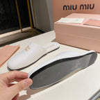MULES SLIPPERS RETRO WHITE COWHIDE