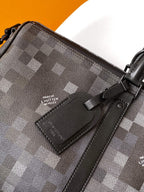LV Keepall Bandouliere 50 Travel Bag Black Damoflage Canvas