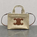 Celine 2026 Cabas Thais Triomphe Printed Tote Bag 26cm Canvas Calfskin 283600