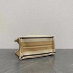 Celine 2026 Cabas Thais Bag 26cm Beige Textile Calfskin 283601