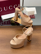 HIGH HEEL SANDALS 13 CM IN BEIGE LAMBSKIN