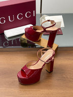 HIGH HEEL SANDALS 13 CM IN RED LAMBSKIN