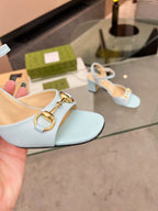 GG HIGH HEELS SANDALS 60 IN ICE BLUE LAMBSKIN