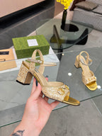 GG HIGH HEELS SANDALS 60 IN SHINY GOLD LAMBSKIN
