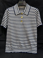 STRIPED KNIT SWEATER 25S IN COTTON 266075