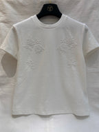 FLORAL EMBROIDERED T SHIRT 25S IN COTTON 266309