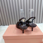 POINTED-TOE SLINGBACK IN MAHOGANY LAMBSKIN