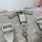 LV Speedy Bandouliere 20 Brume Gray Monogram Empreinte Leather 205495
