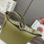 Loewe Small Cubi Crossbody Bag Olive Green Smooth Calfskin