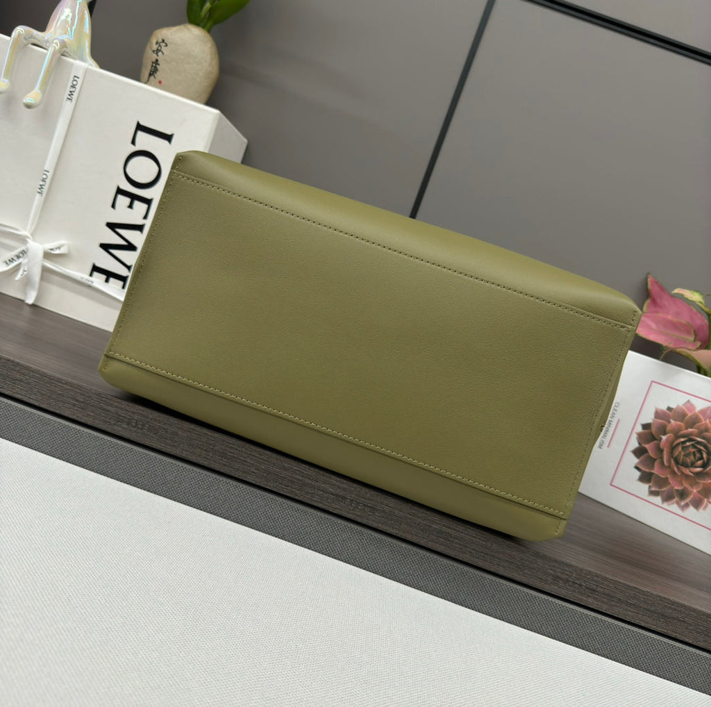 Loewe Cubi Crossbody Bag Olive Green Smooth Calfskin