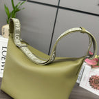 Loewe Cubi Crossbody Bag Olive Green Smooth Calfskin