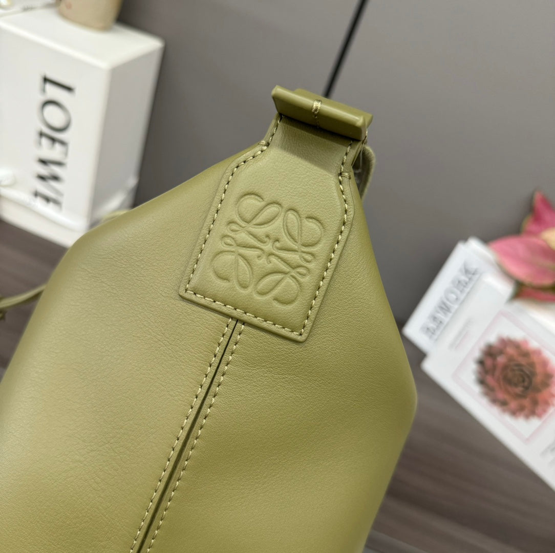 Loewe Cubi Crossbody Bag Olive Green Smooth Calfskin