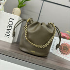 Loewe Flamenco Purse Bucket 32 Olive Lambskin Ghw