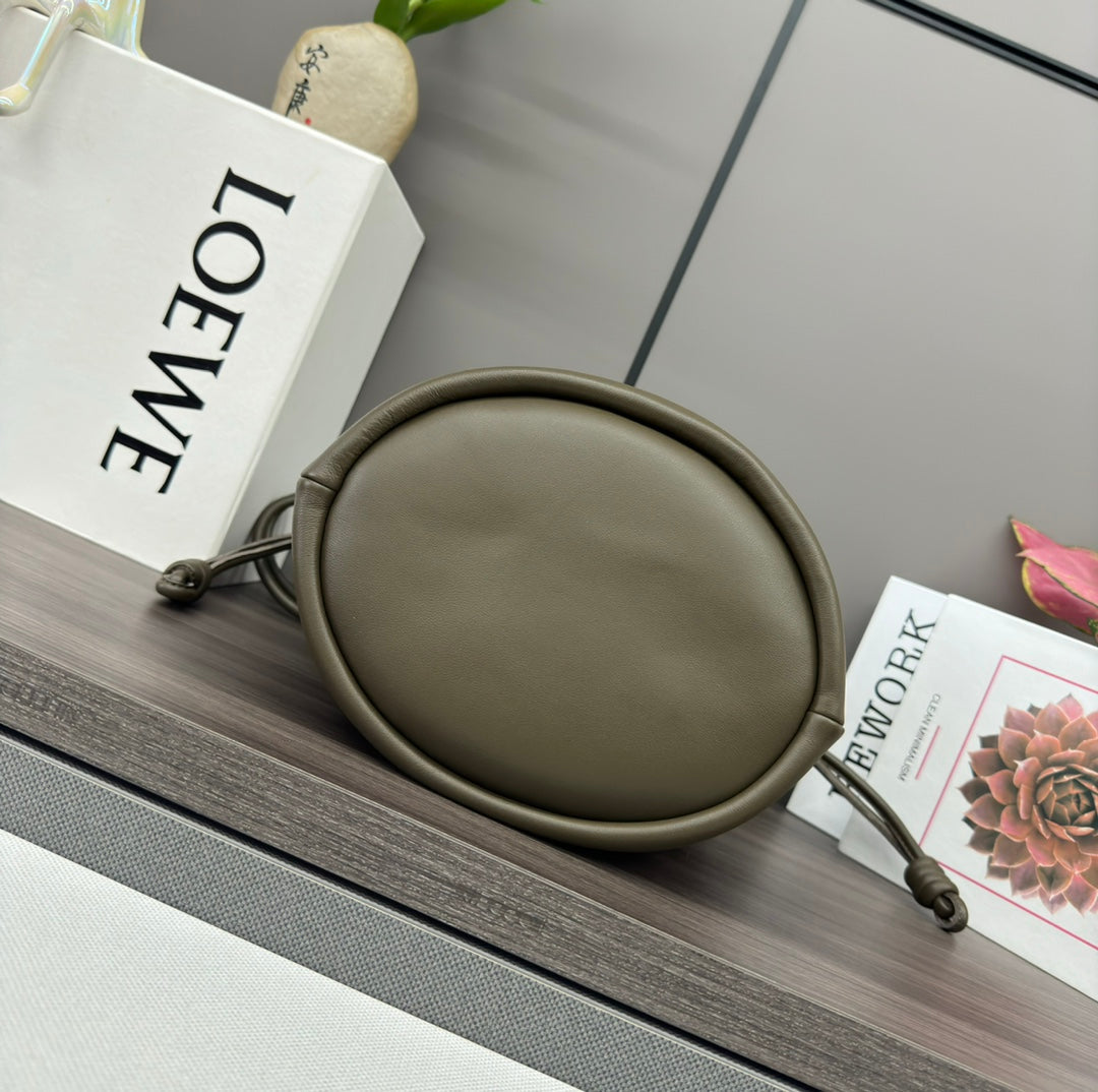 Loewe Flamenco Purse Bucket 32 Olive Lambskin Ghw
