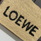 Loew Font Tote 24cm Beige Raffia