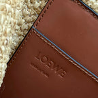 LOEWE 25S WE FONT TOTE BAG 30 IN NATURAL RAFFIA FIBER CALFSKIN SHOULDER STRAP