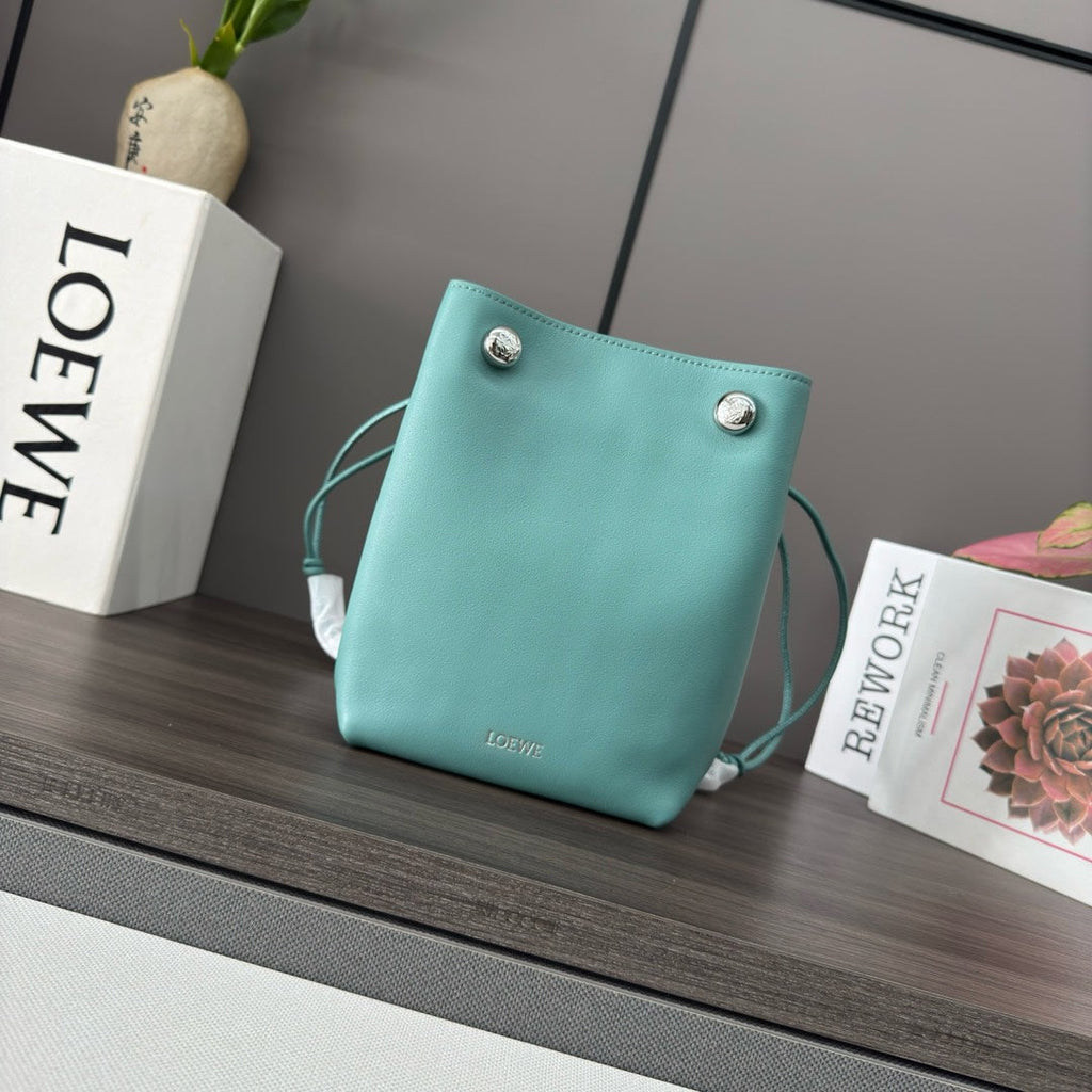Loewe Small Pebble Hobo Light Blue Smooth Calfskin