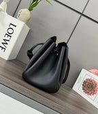 LOEWE 25S MADRID BAG 28 IN BLACK CALFSKIN GOLD HARDWARE
