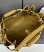 LOEWE 25S MADRID BAG 28 IN SAND YELLOW CALFSKIN GOLD HARDWARE
