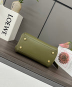 LOEWE 25S MEDIUM MADRID BAG 23 IN OLIVE GREEN CALFSKIN GOLD HARDWARE