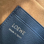 Loewe 2025 Small Pebble Messenger Bag Indigo Blue Grained Calfskin 274589
