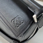 Loew Puzzle Biker Shoulder Bag 24cm Black Cowhide
