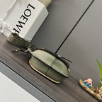 Mini Gate Dual bag in soft calfskin and jacquard Green smooth caflskin