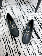 LOAFERS IN BLACK CALFSKIN HARDWARE WITH ROCK MIX CHAIN