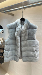 DIOR 25S SLEEVELESS RABBIT FUR JACKET 632