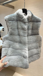 DIOR 25S SLEEVELESS RABBIT FUR JACKET 632
