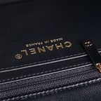 CHANEL 25S MINI FLAP BAG 20 IN BLACK PATENT CALFSKIN GOLD HARDWARE