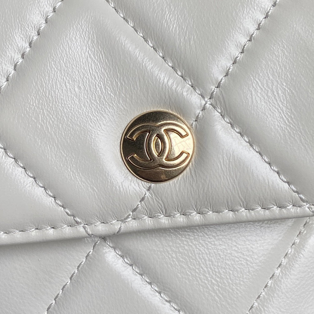 BOWLING BAG 29 IN OFF-WHITE CALFSKIN GOLD HARDWARE