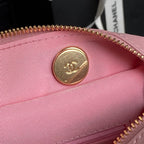 BOWLING BAG 29 IN BABY PINK CALFSKIN GOLD HARDWARE