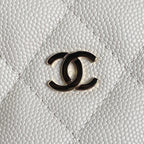 HOBO BAG 21 IN WHITE GRAINED CALFSKIN GOLD HARDWARE