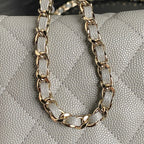 HOBO BAG 21 IN RHINO GRAY GRAINED CALFSKIN GOLD HARDWARE