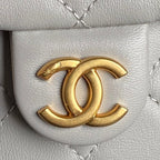 CRUISE DRAWSTRING BACKPACK 24 IN GREY LAMBSKIN GOLD-TONE METALLIC