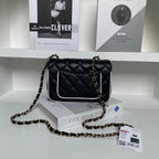 CC Mini Graphic Frame Flap Bag Black Lambskin