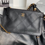 Chanel 2025 Maxi Hobo Bag 47cm Black Soft Calfskin 322113