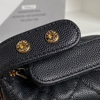 CHANEL 25S HOBO BAG 22 IN BLACK CAVIAR LEATHER
