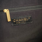 CHANEL 25S HOBO BAG 33 IN BROWN SUEDE AND BLACK CALFSKIN WITH GOLD HARDWARE