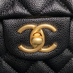 CHANEL 25S FLAP BAG 22 CM IN BLACK CAVIAR WITH GOLD HARDWARE